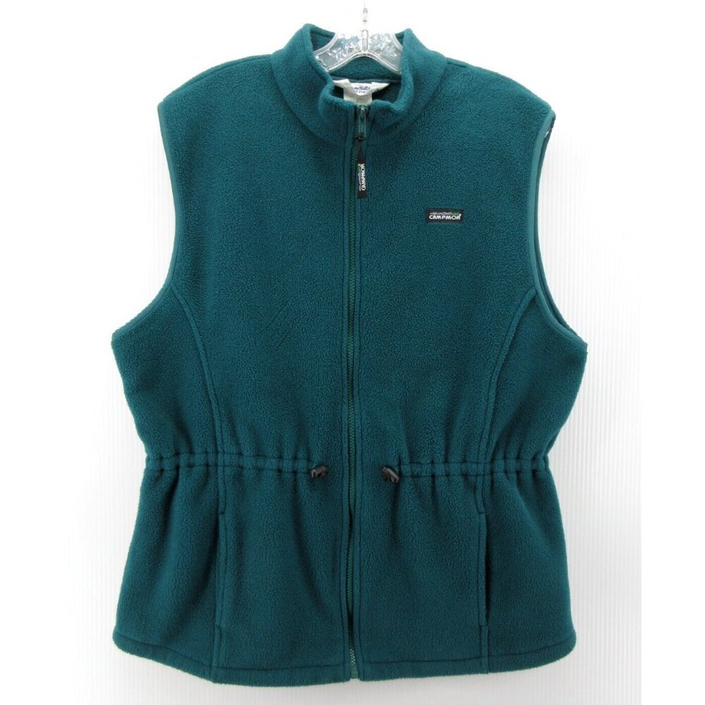VINTAGE Campmor Vest Large Fleece Jacket Coat Full Zip Elastic Waist